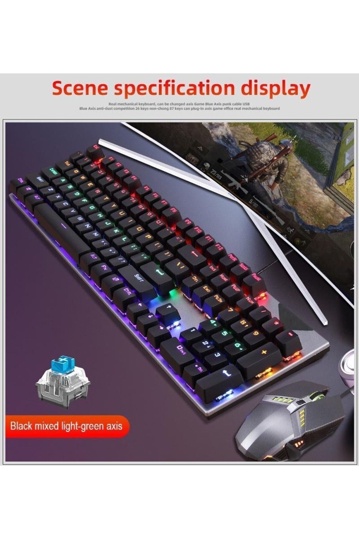 EHZ TEKNOLOJİ V5 Rgb Işıklı Türkçe Q Kablolu Mekanik Klavye