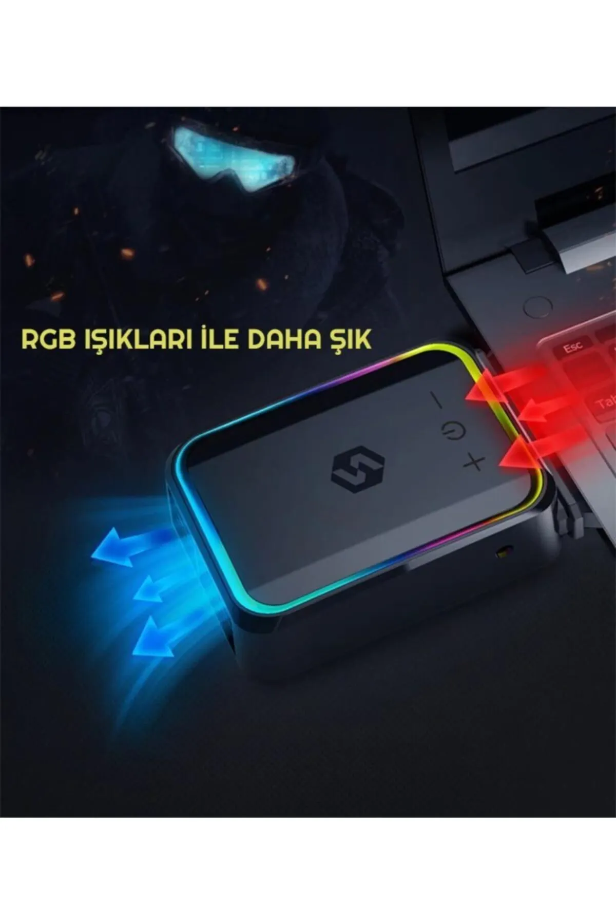 Exeo Vakumlu Rgb Usb Harici Taşınabilir Gaming Notebook Fanı