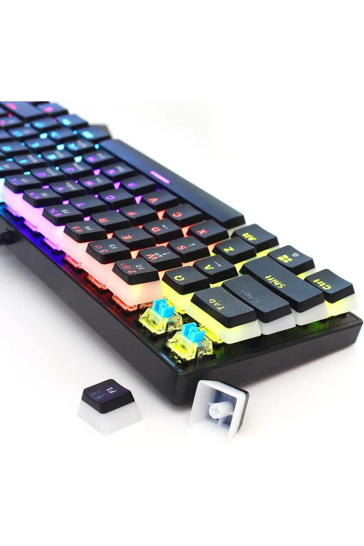 Valkyrie Valkyrie Blue Switch Mekanik Oyuncu Klavye - 61key Full Rgb Pudding Keycap Mavi Tuş Hxsj L7