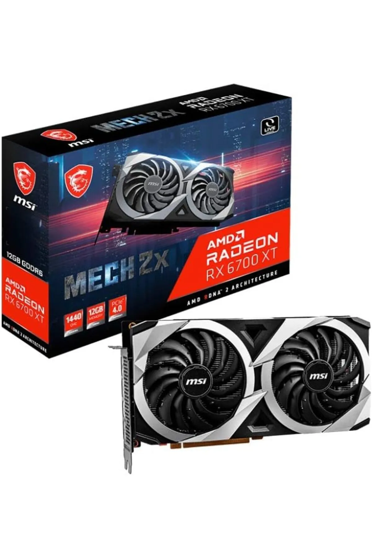 MSI Vga Radeon Rx 6700 Xt Mech 2x 12g Rx6700xt 12gb Gddr6 192b Pcıe 4.0 X16 (3XDP 1XHDMI)