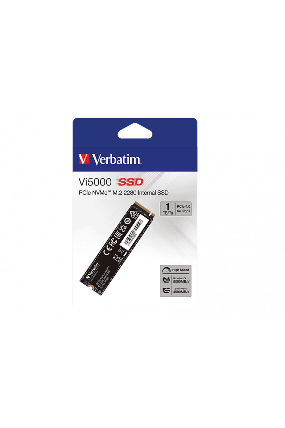 Verbatim Vi5000 PCIE4 NVME M.2 1 TB Dahili SSD Siyah