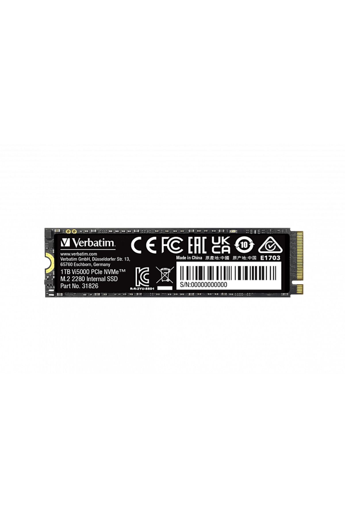 Verbatim Vi5000 PCIE4 NVME M.2 1 TB Dahili SSD Siyah