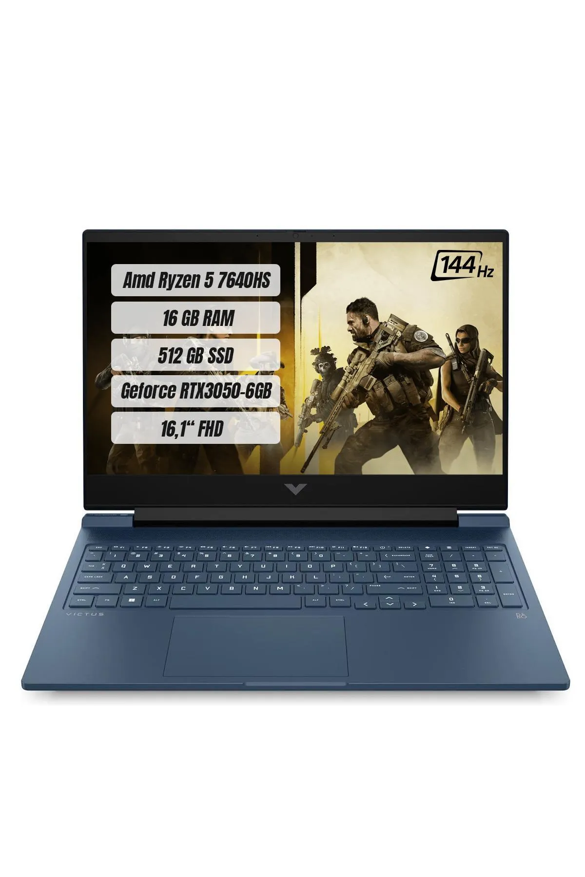 HP Victus 16-s0032nt Amd R5 7640hs Uyumlu 16gb 512gb Ssd Rtx3050-6gb Freedos 16.1" 144 Hz Fhd B