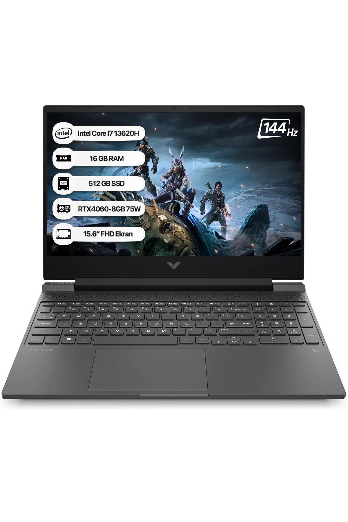 HP Victus B10fpea Intel Core I7 13620h 16gb 512gb Ssd Rtx4060-8gb Freedos 15.6" Fhd 144hz Notebook