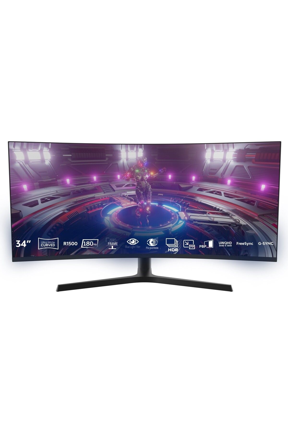 Thull Vision Tg-uwqhd34c-180 34" 180hz 1ms Freesync Gsync Uwqhd (HDMI 2XDP) Va Frameless Curved Gami