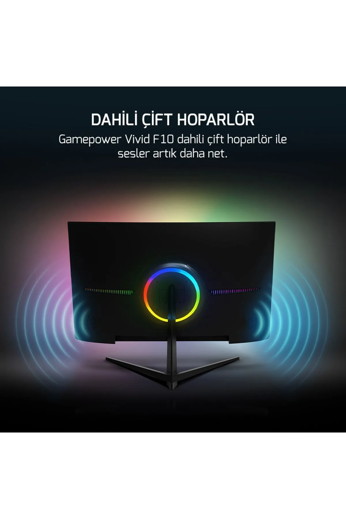 Gamepower Vivid F10 24" Curved Va Rgb 120hz 1ms Fhd 2x2w Gaming Monitor (SIFIR ÖLÜ PİKSEL GARANTİLİ)