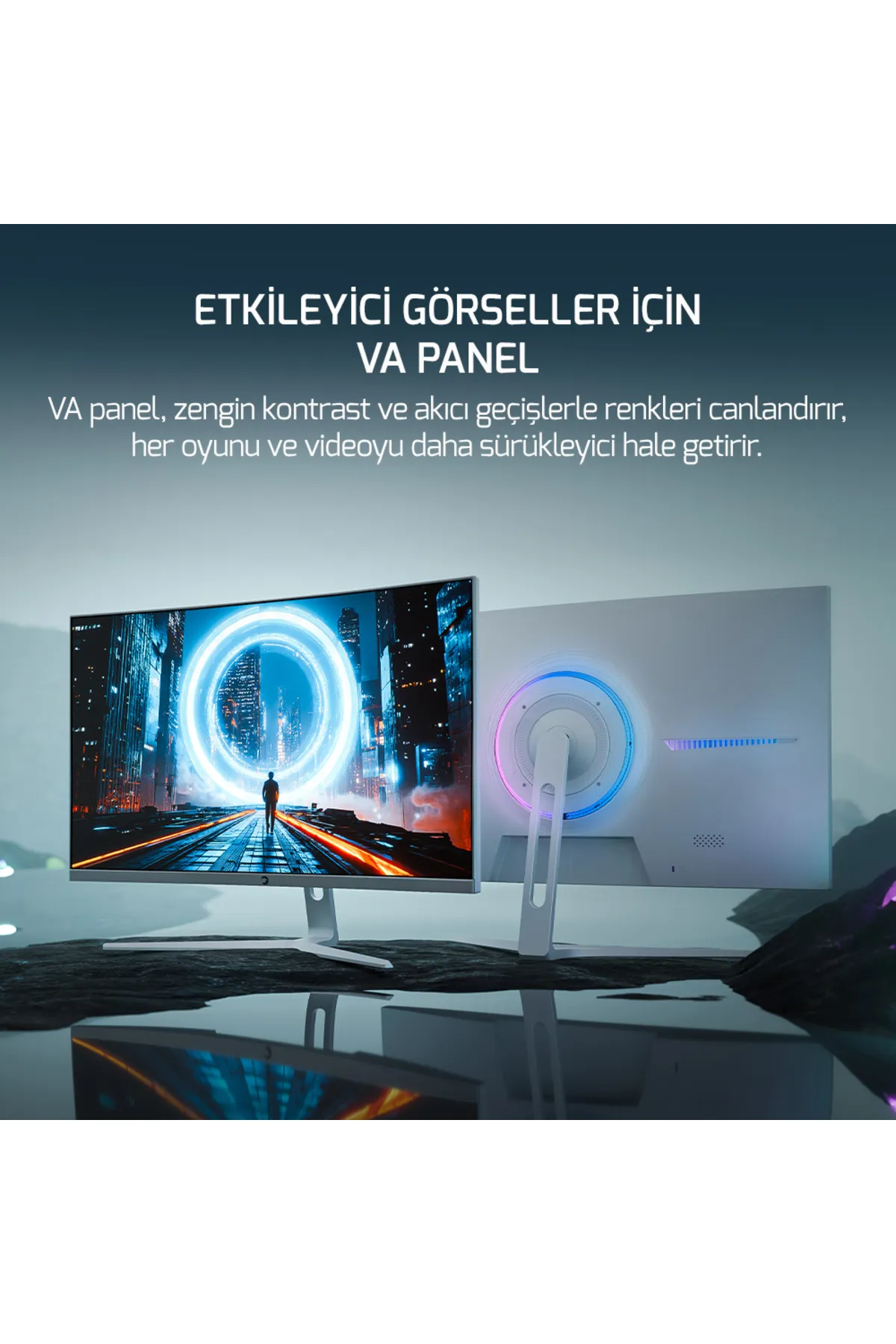 Gamepower Vivid F20 27' Curved RGB Beyaz 120Hz 1ms FHD Gaming Monitör (Sıfır Ölü Piksel Garantili)