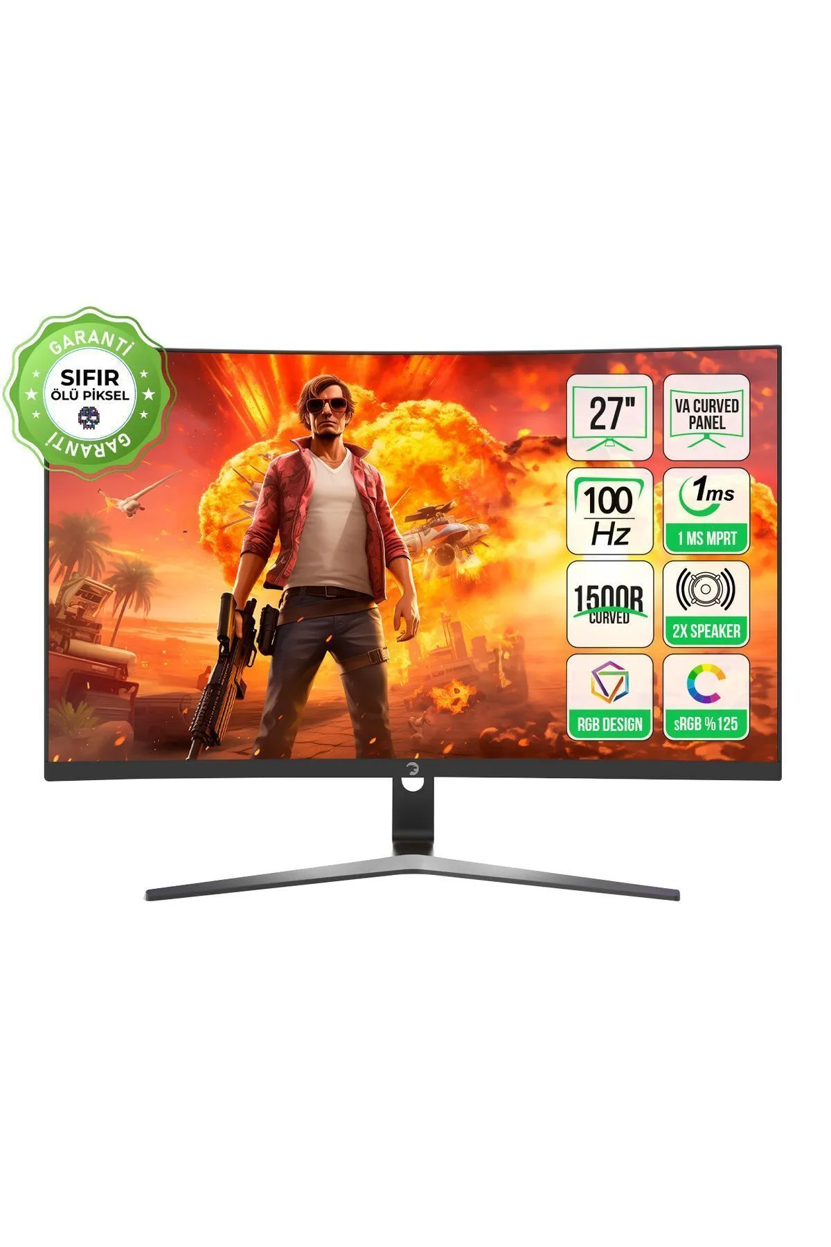 Gamepower Vivid F20 27'' Curved Va Rgb 120hz 1ms Fhd 2xspeaker Gaming Monitör Ölü Piksel Garantili