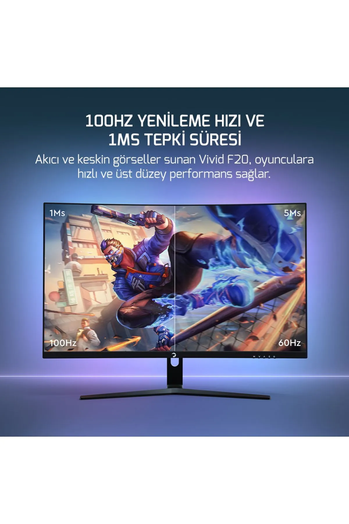 Gamepower Vivid F20 27'' Curved Va Rgb 120hz 1ms Fhd 2xspeaker Gaming Monitör Ölü Piksel Garantili