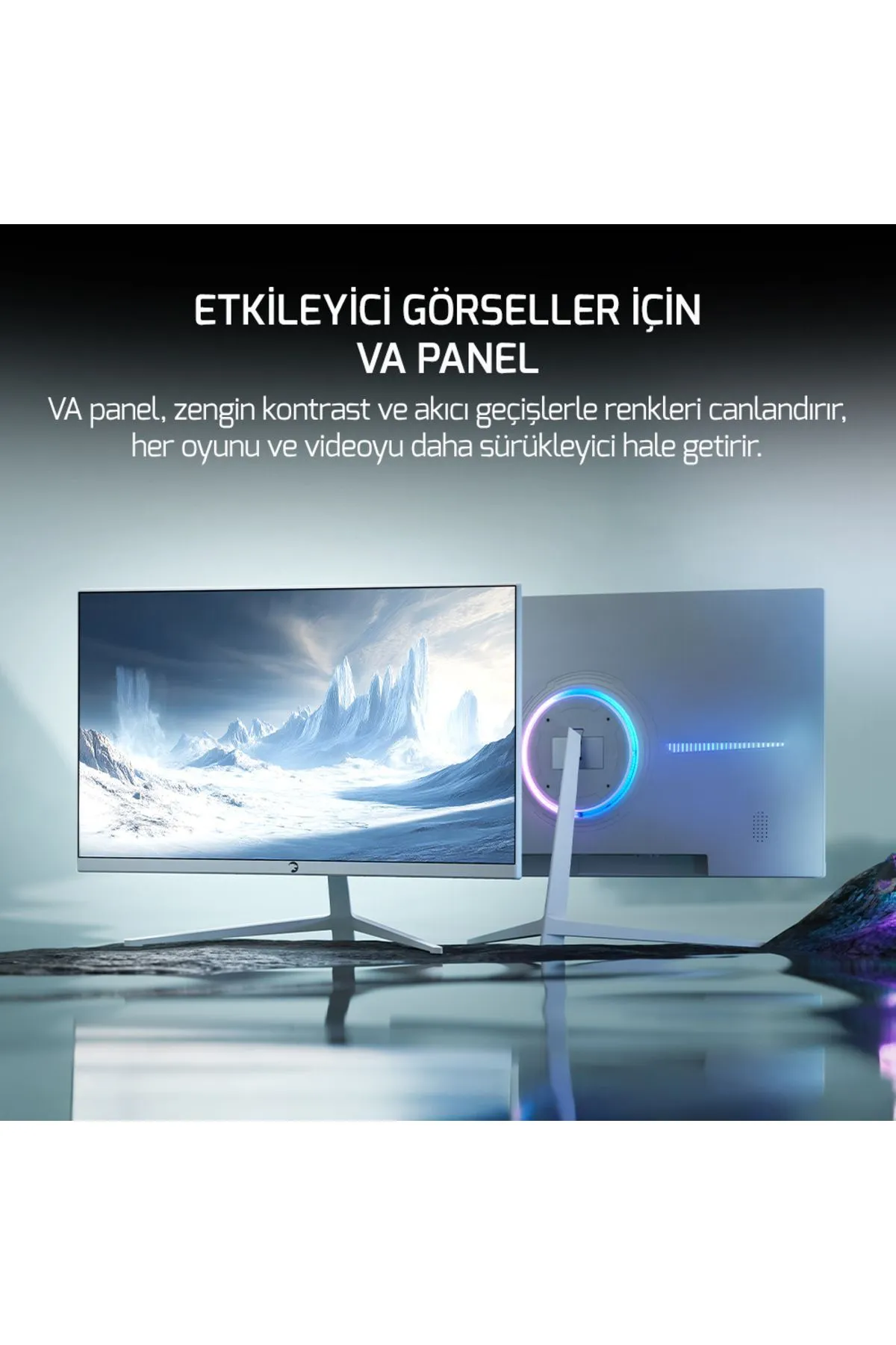 Gamepower Vivid T40 24'' 1800r Curved Rgb Beyaz 180hz 0.5ms Fhd Va Panel 2x2w Speaker Gaming Monitör