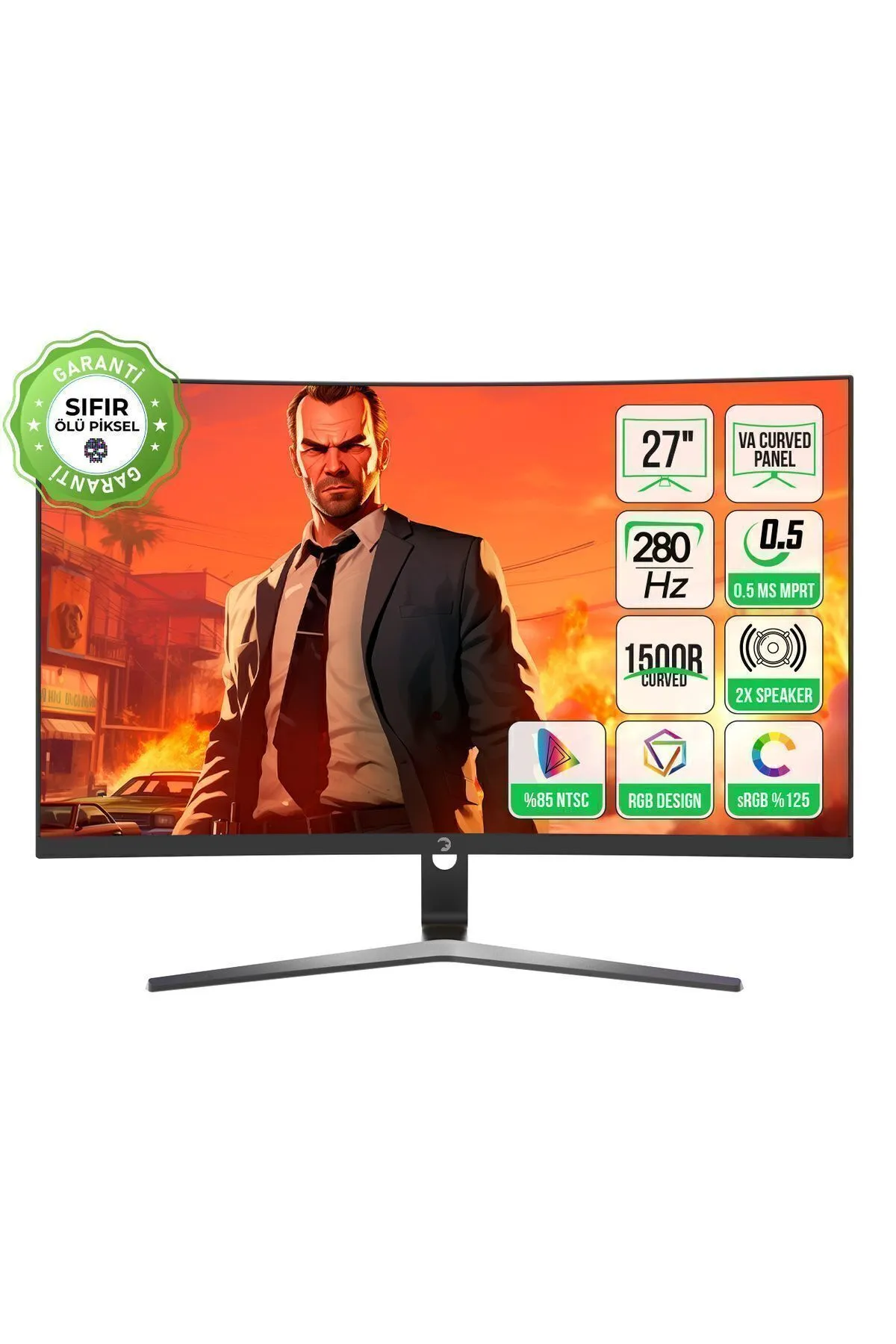 Gamepower Vivid V80 27 Va Panel Curved Rgb 280hz 0.5ms 2x Speaker Gaming Monitör (SIFIR ÖLÜ PİKSEL GARANTİLİ)