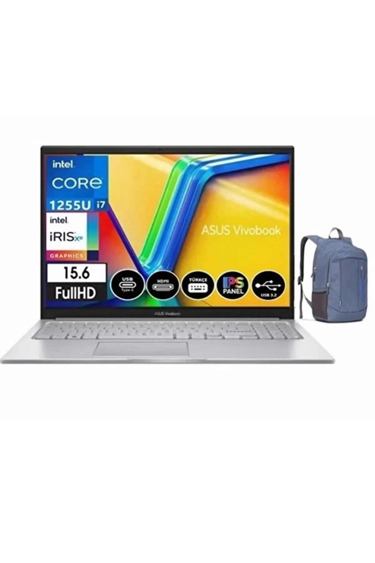 Asus Vivobook 15 X1504ZA-BQ441 Intel Core i7 1255U 16GB 1TB SSD W11H 15.6" FHDÇanta Hediye