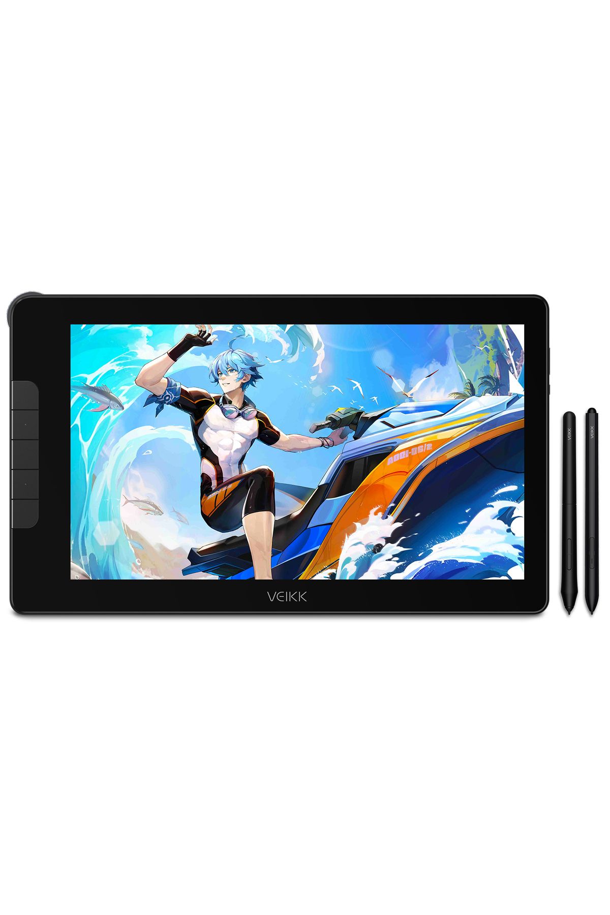 veikk VK1600 16384  Uyumlu  Levels 5080 LPI 15.6" FHD IPS Grafik Tablet + 2 Adet Kalem