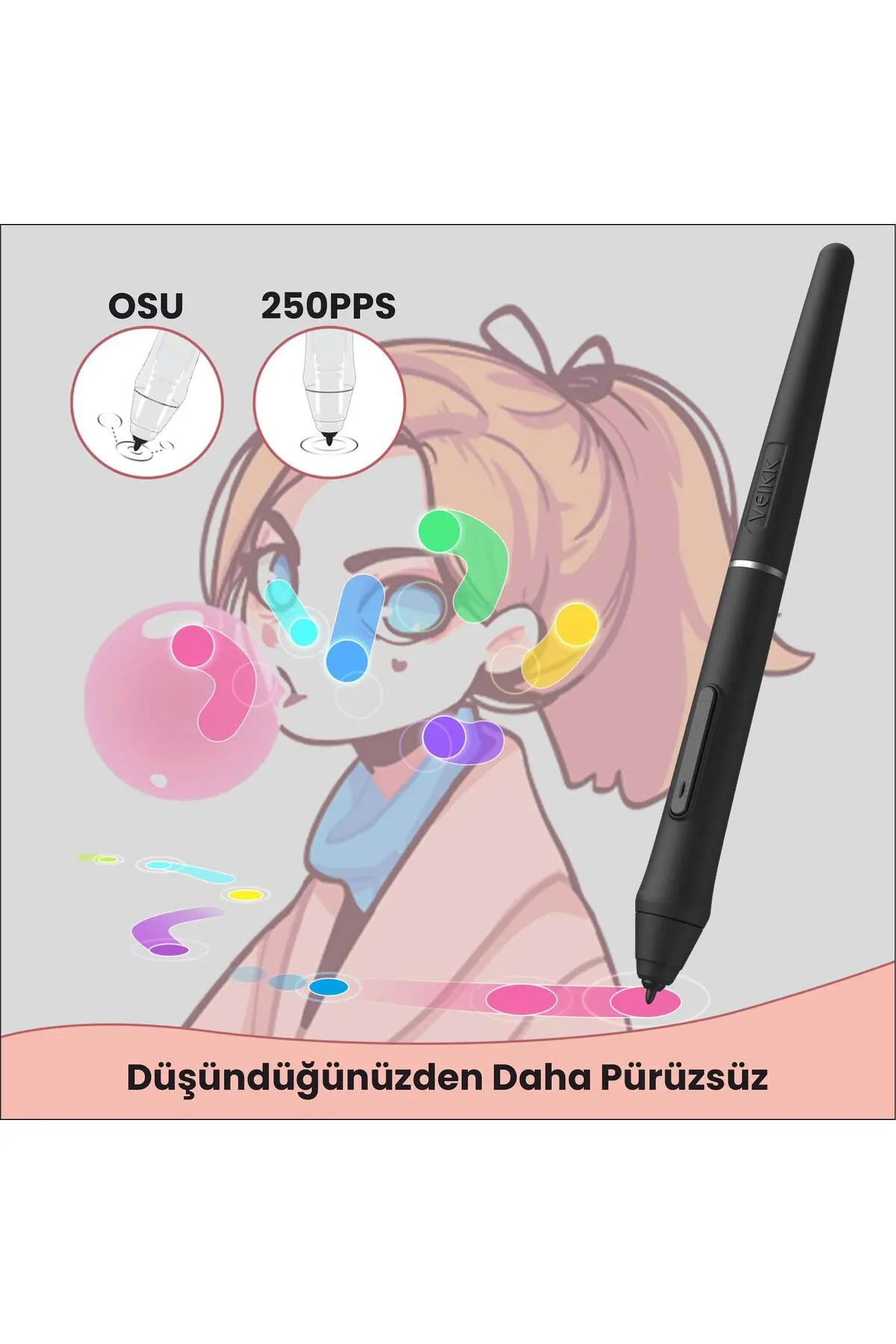 veikk Vk640 6 X 4" 6 Kısayol Tuşlu Grafik Tablet + Kalem