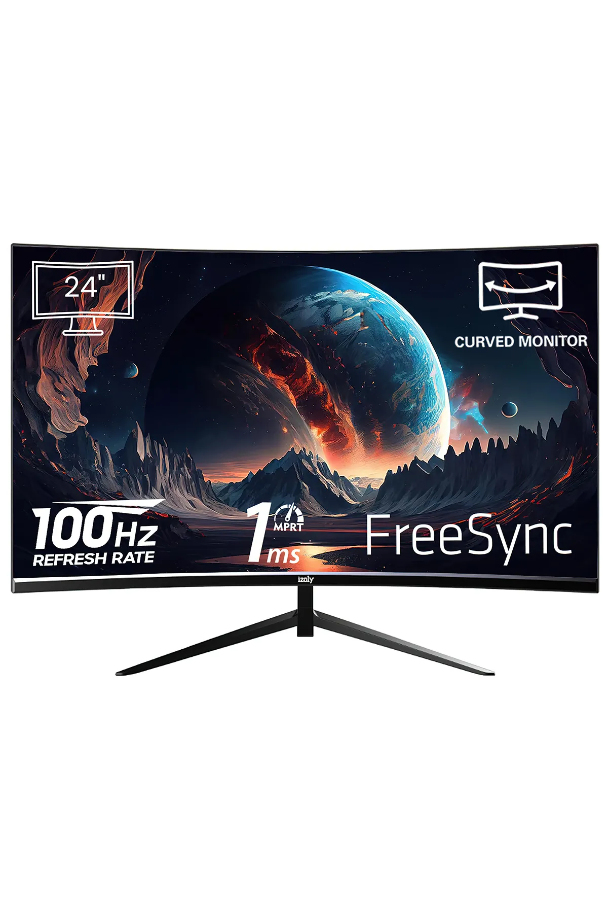 İzoly Vortex 2456 24" 100hz 1ms (HDMI VGA) Full Hd Led Monitör Curved