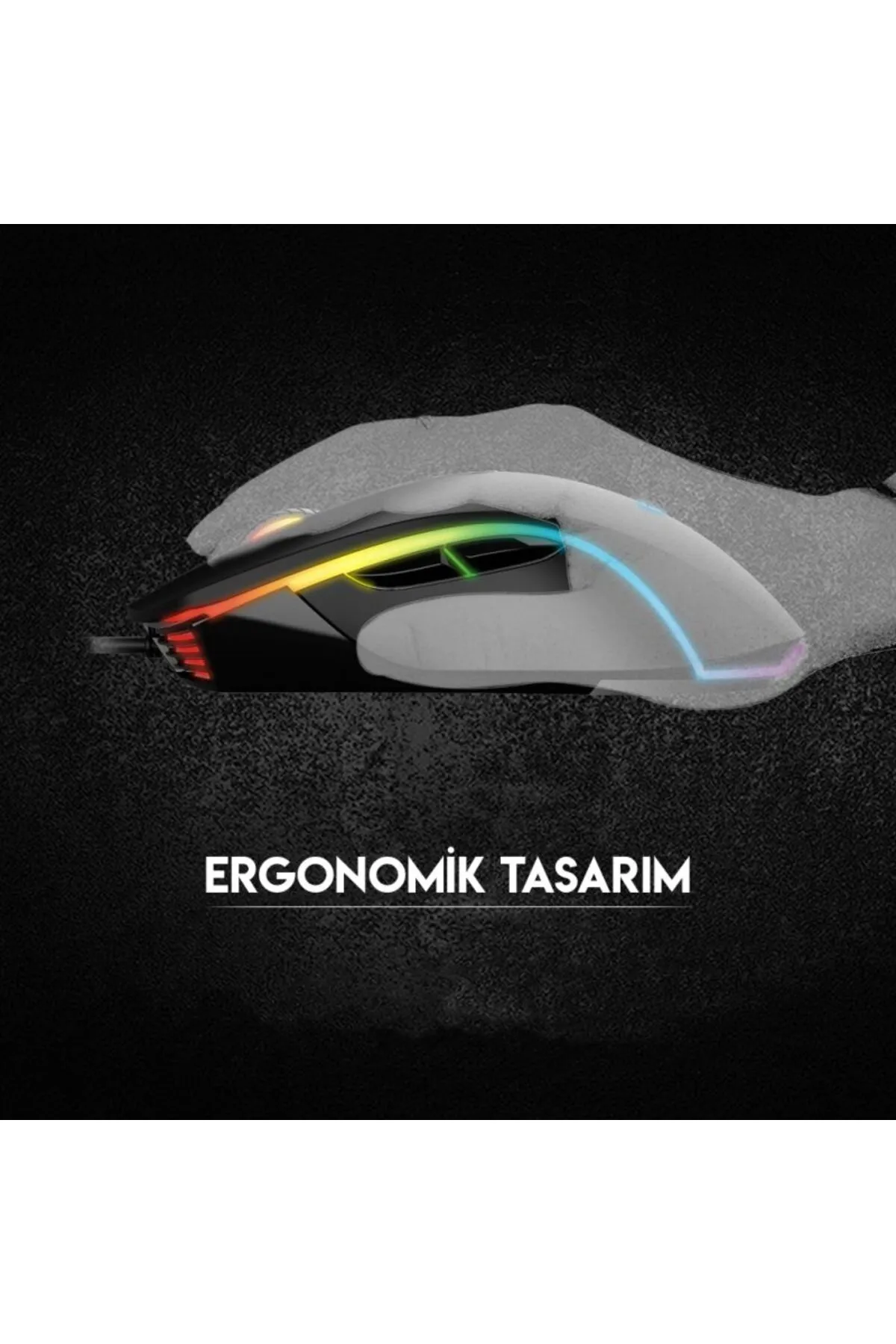 Gametech Vortex Macrolu Rgb Gaming Mouse 3519 Sensör Örgü Kablo Oyuncu Mouse