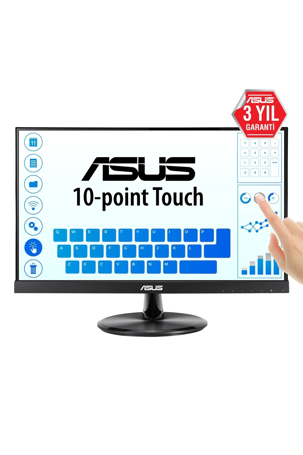 Asus Vt229h 21.5" 5ms 1920x1080 Uyumlu Vga/hdmı Mm Vesa Dokunmatik Led Monıtor