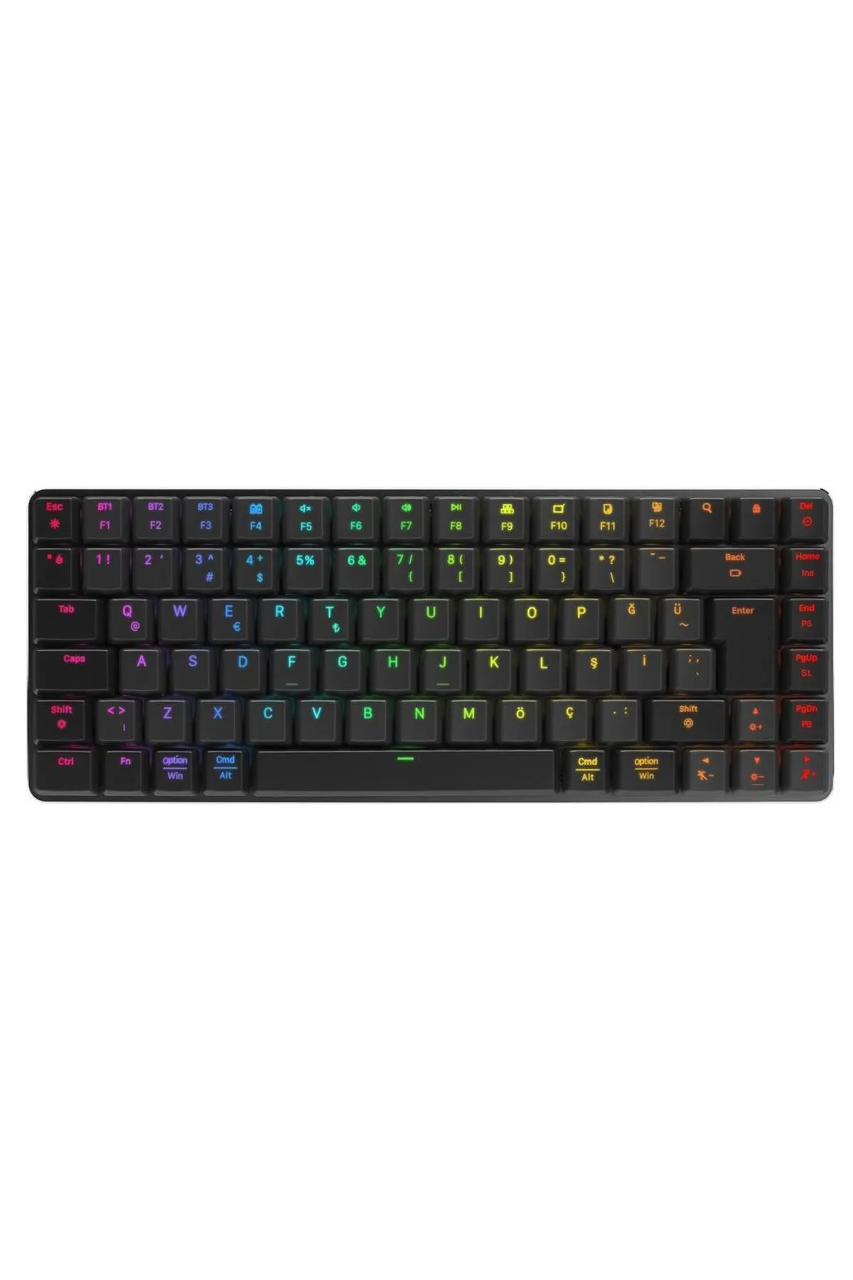 Rampage W-granıte Siyah/gri Low Profile Blue Swıtch Q Rgb 2,4 Ghz Bt Mekanik Gaming Oyuncu Klavye