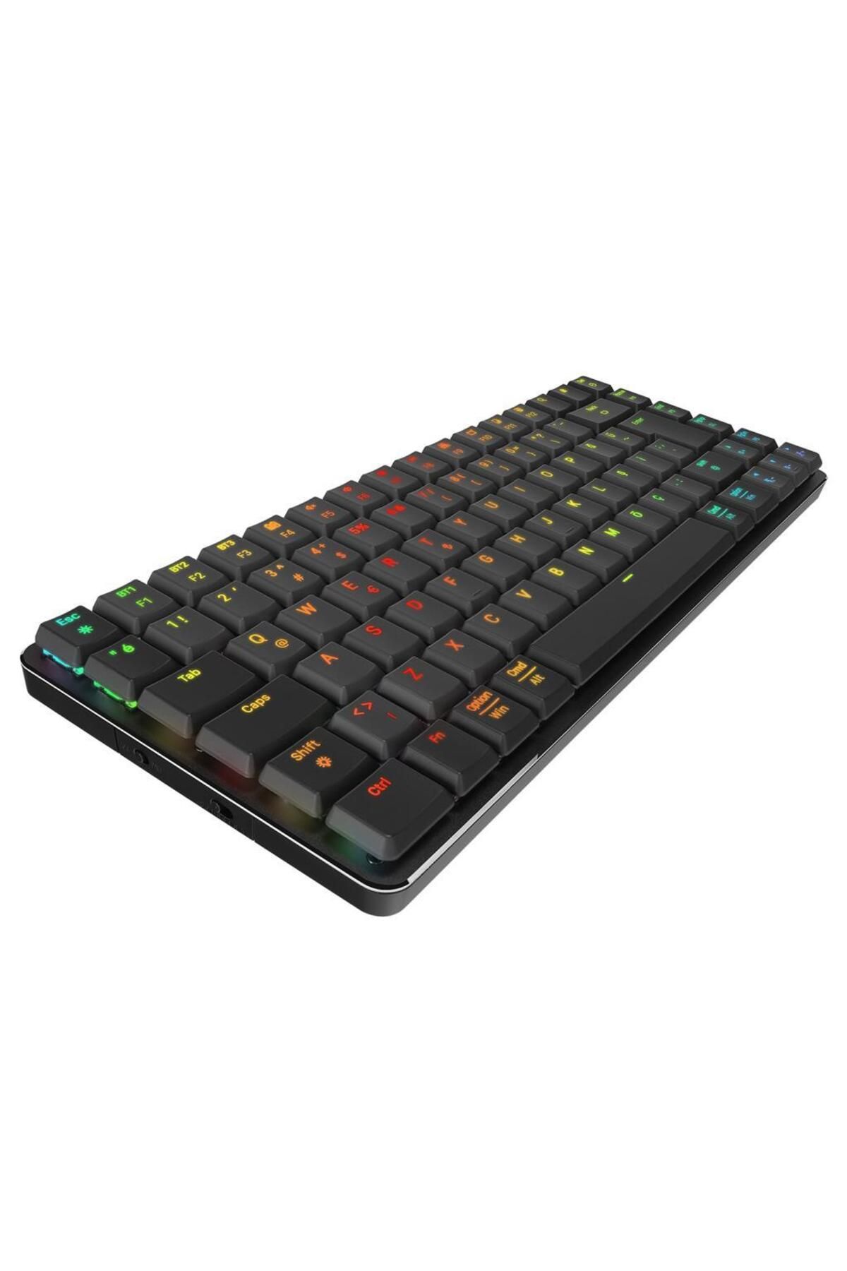 Rampage W-granıte Siyah/gri Low Profile Red Swıtch Q Rgb 2,4 Ghz Bt Mekanik Gaming Oyuncu Klv