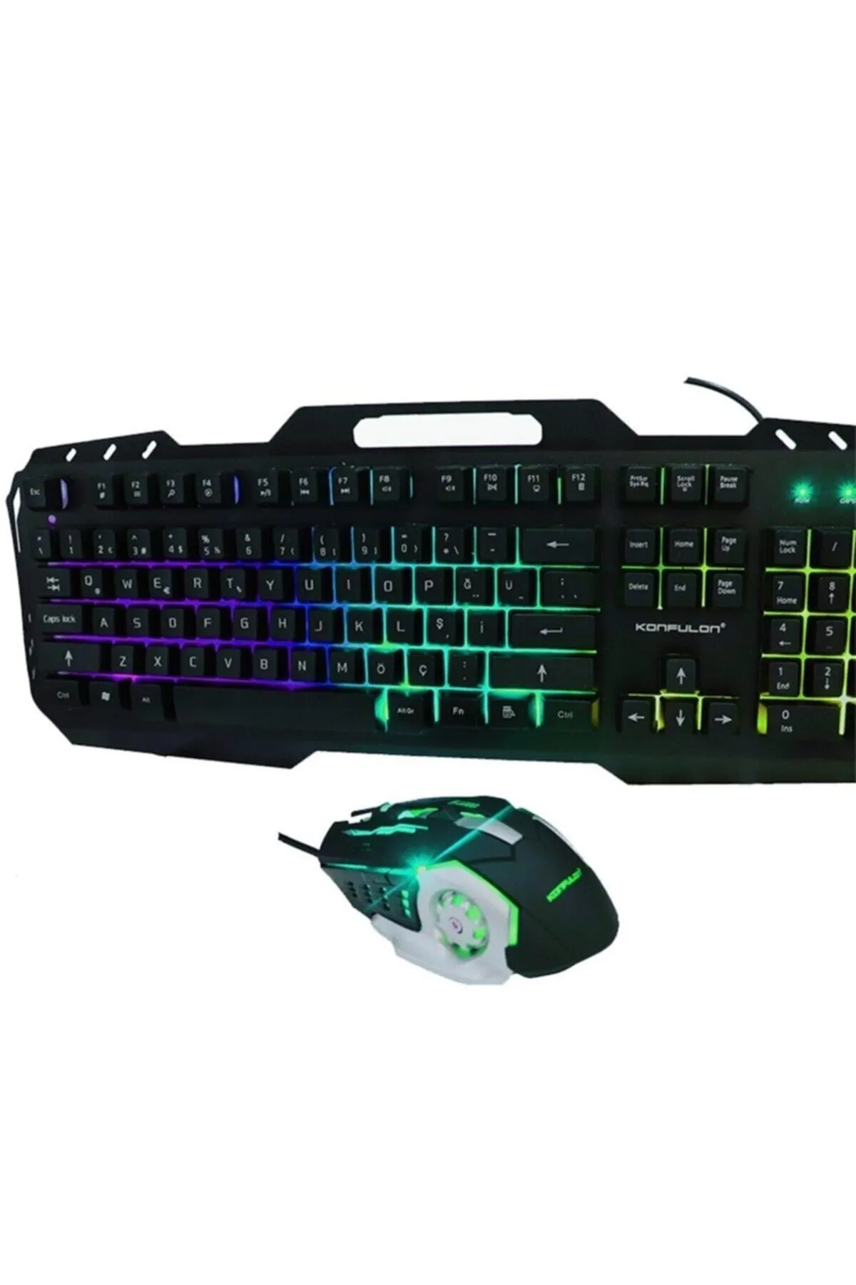 Konfulon W200 Rgb Işıklı Gaming Kablolu Q Klavye + Mouse Set