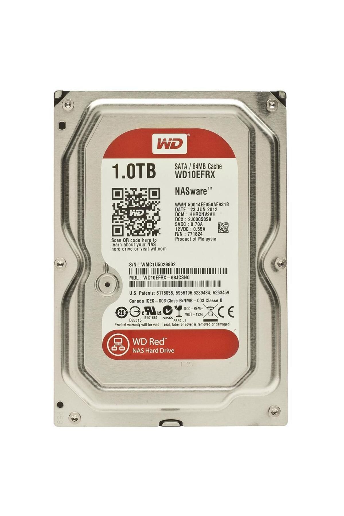 WESTERN DIGITAL Wd 1Tb Red 3,5" 64Mb 5400Rpm WD10EFRX Harddisk