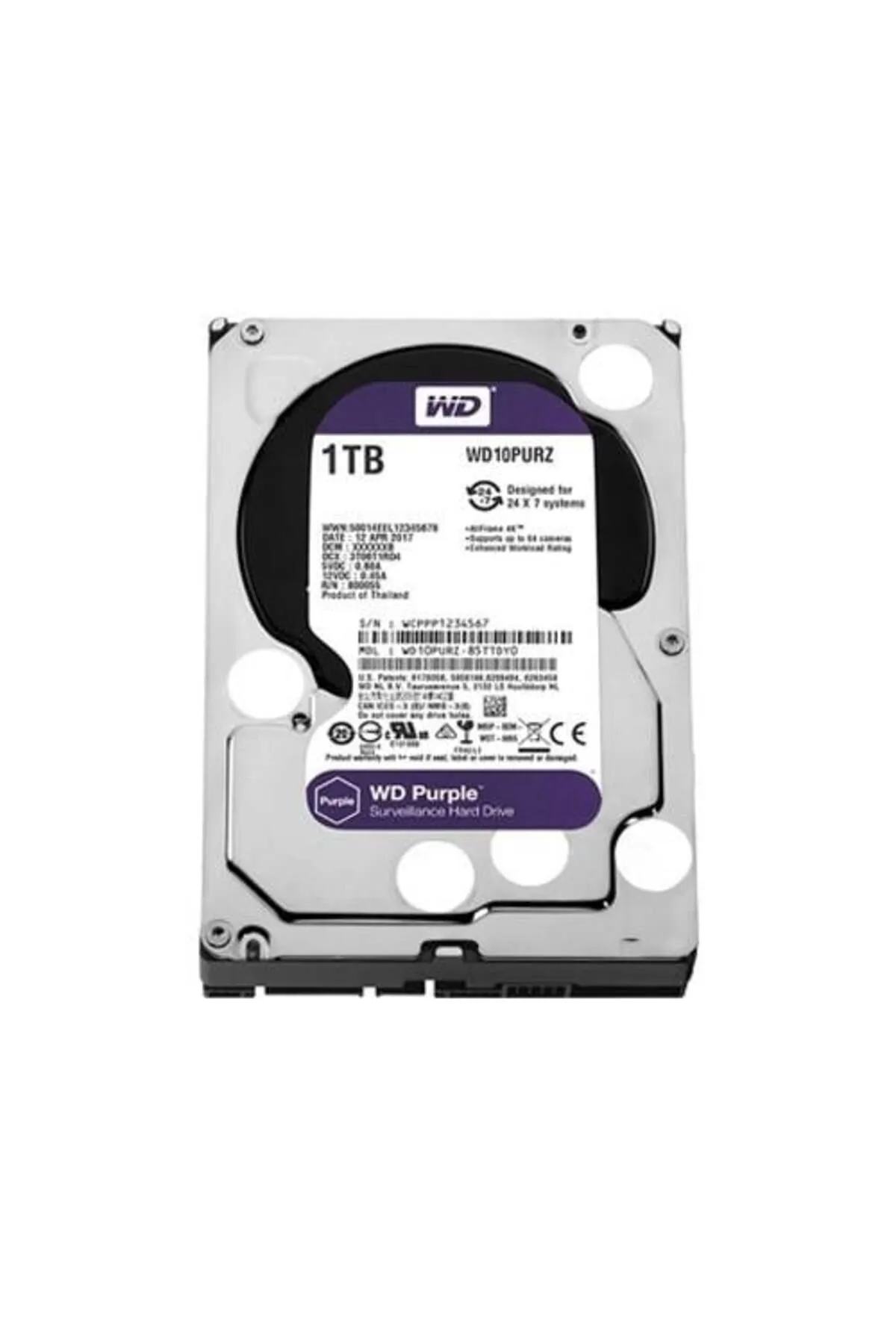 WESTERN DIGITAL WD 3.5" 1TB PURPLE WD10PURZ 5400 RPM 64MB SATA-3 Güvenlik Diski-SEAGATE 250GB BARACUDA SATA-3