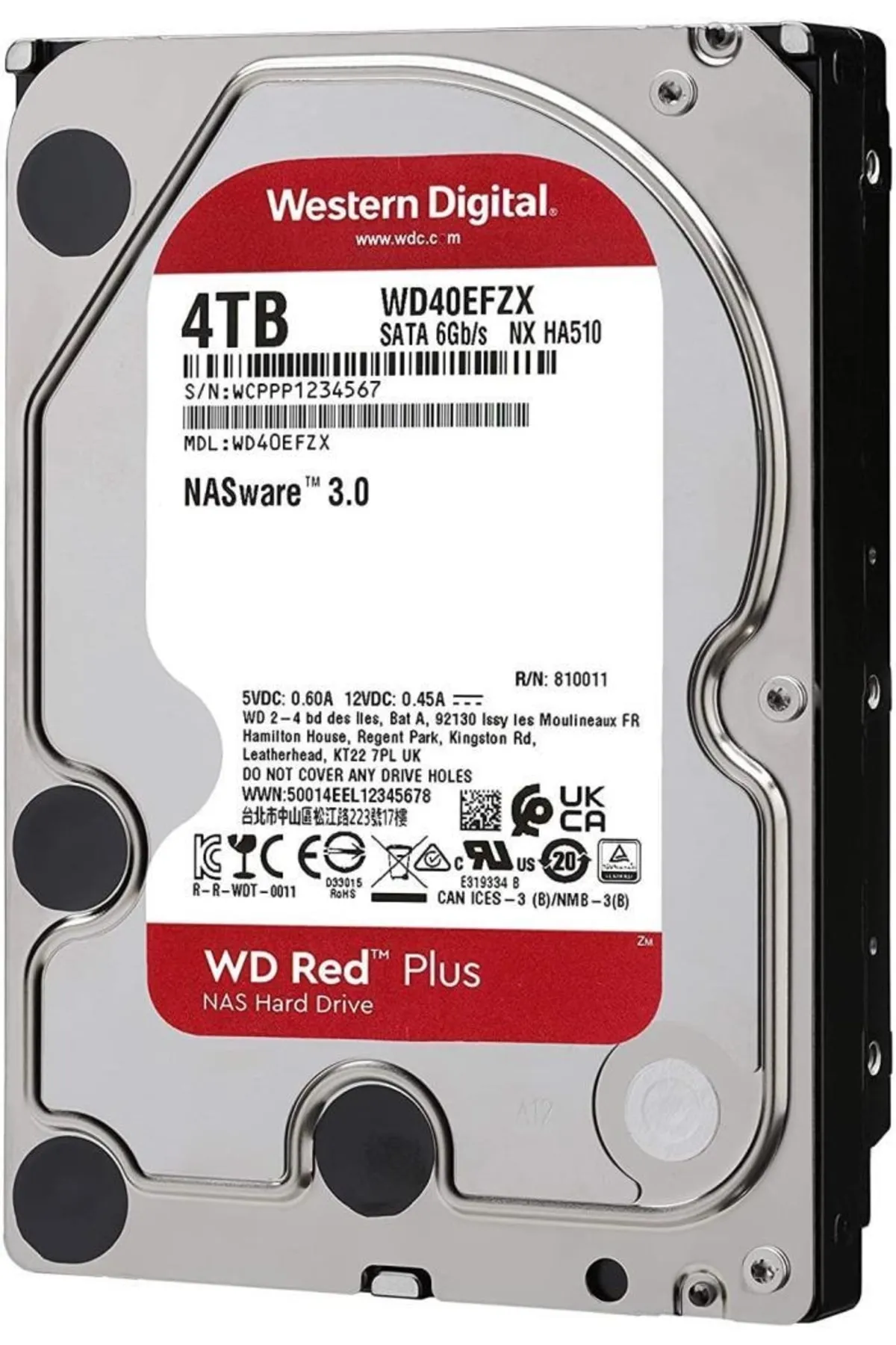 WD Wd 4tb Red Plus Nas Internal Hard Drive Hdd - 5400 Rpm, Sata 128 Mb Wd40efzx Harddisk