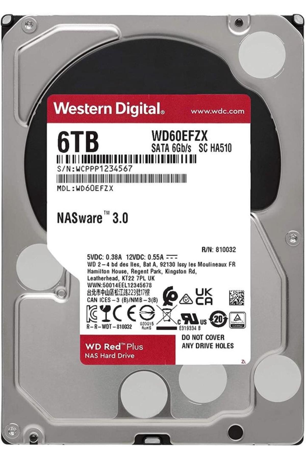 WD Wd 6tb Wd Red Plus Nas Internal Hard Drive Hdd - 5640 Rpm, Sata 128 Mb Wd60efzx Harddisk