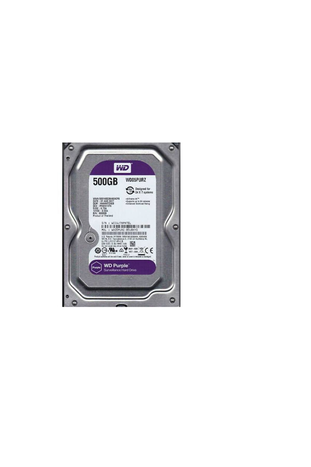 Genel Markalar Wd Purple 05PURZ 500 GB 3.5" 5400 Rpm HDD Güvenlik Diski Western Digital 500GB WD05PURZ