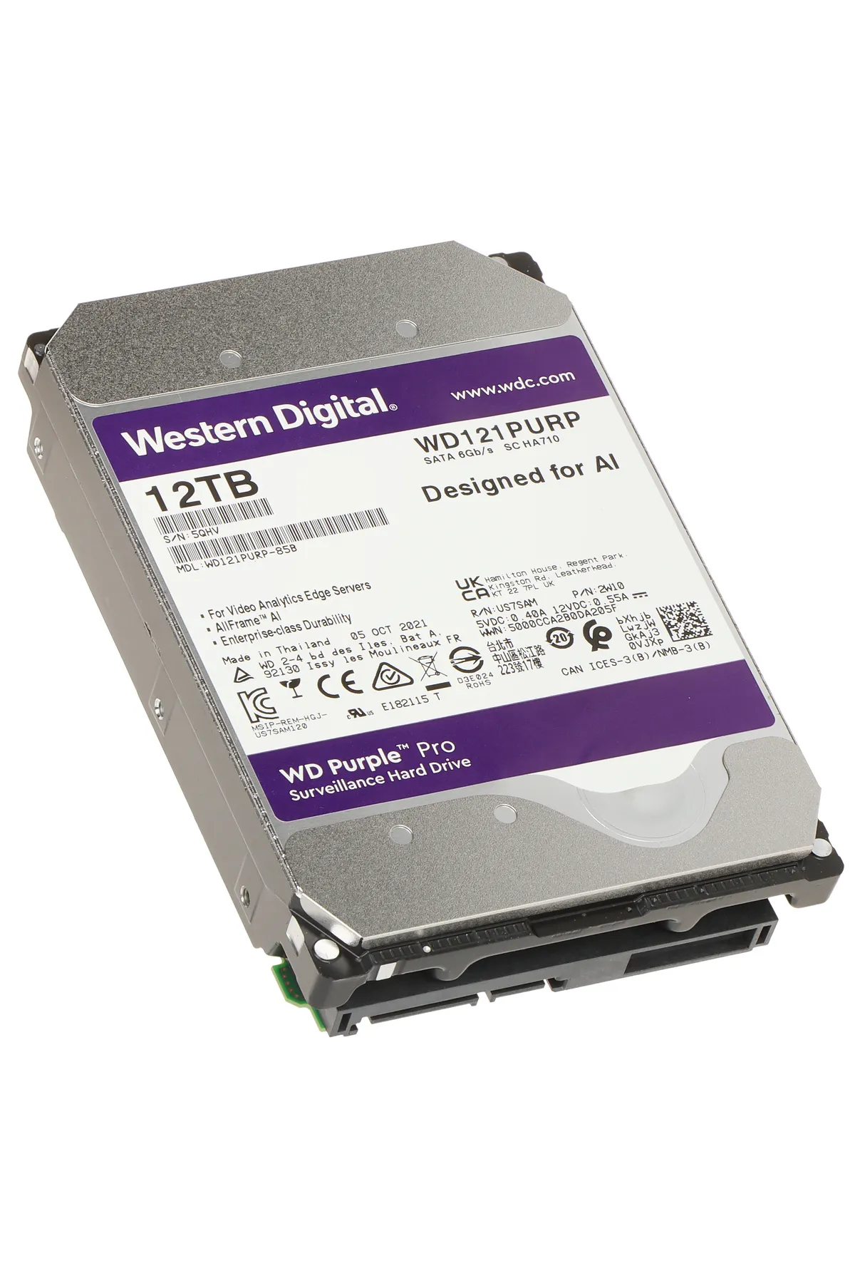 WESTERN DIGITAL WD Purple Pro 12 TB (Designed for AI) WD121PURP