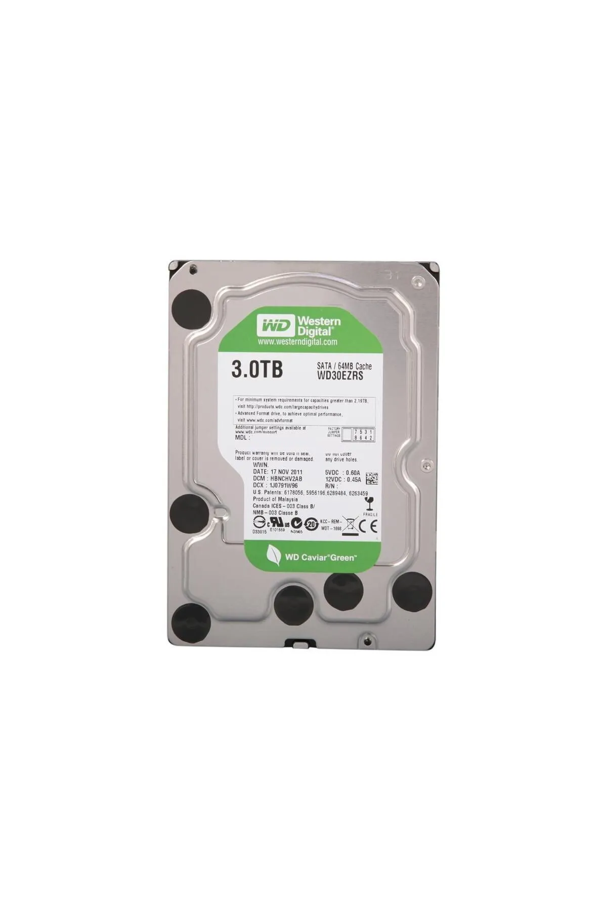 WESTERN DIGITAL WD30EZRS - 3 TB 7,2K RPM 64 MB Önbellek 6G SATA 3,5" Sabit Sürücü