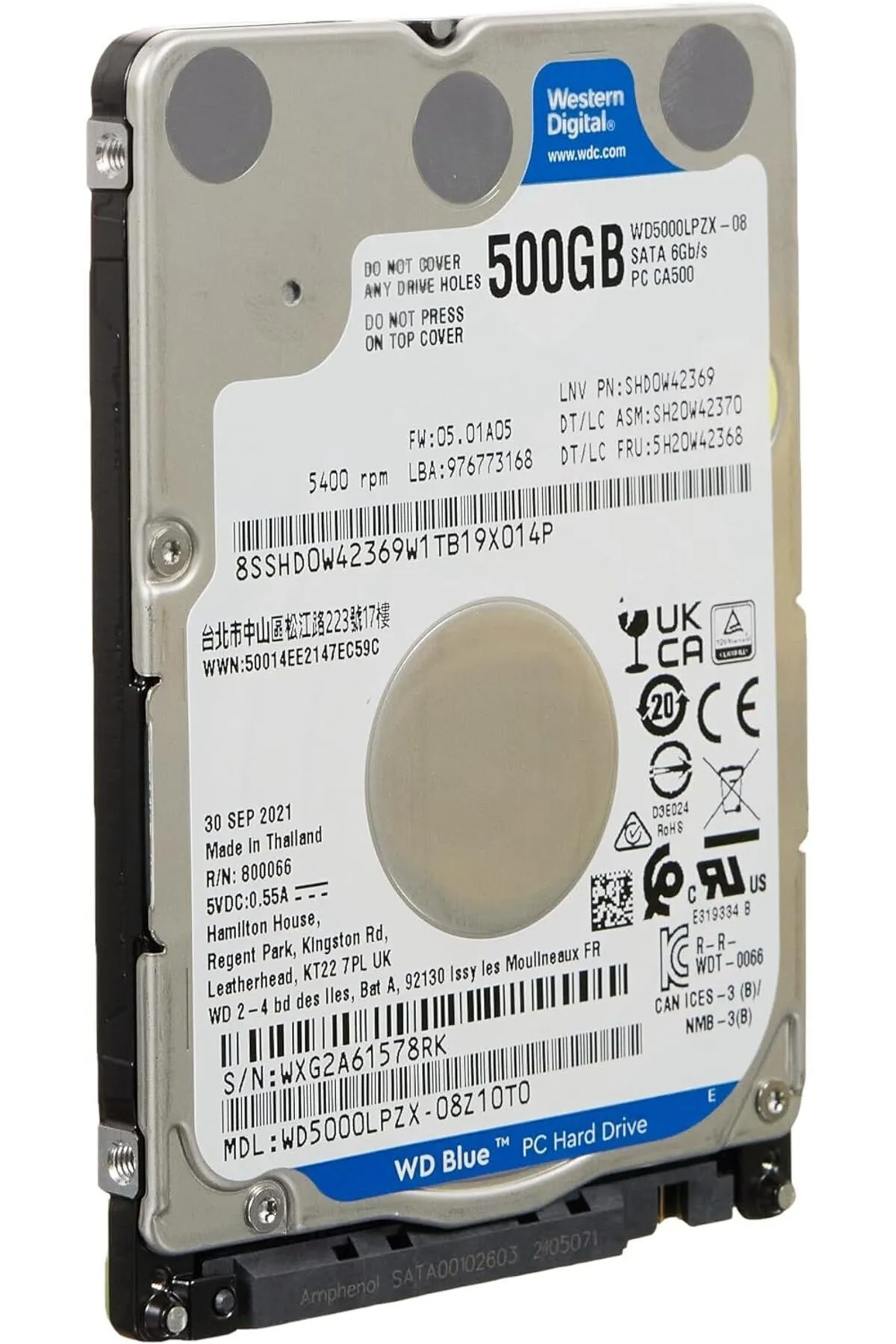 Genel Markalar Western Digital Blue Mobile 500Go Hdd Sata 6 Gb/S 7 Mm