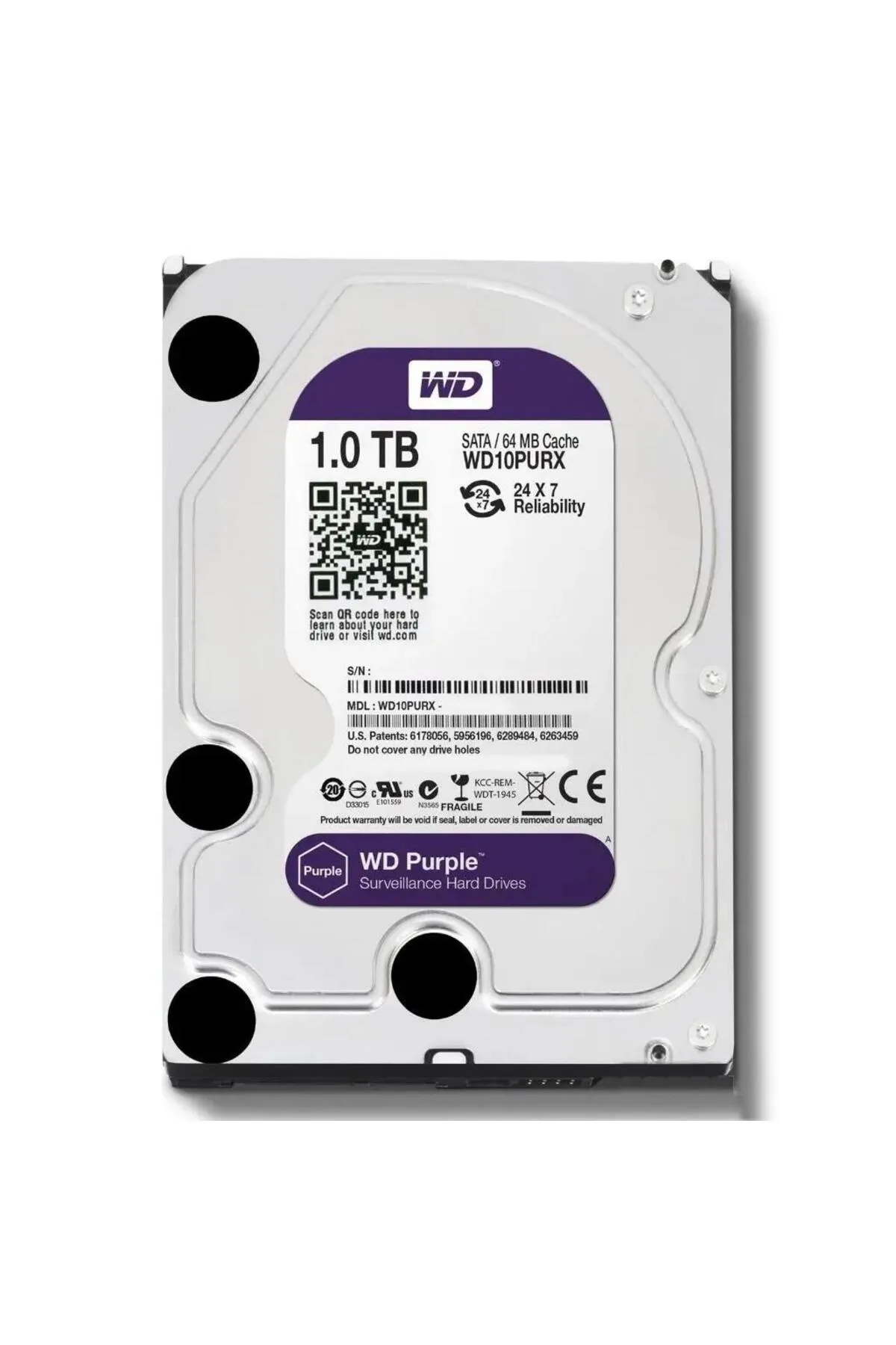 WD Western Digital Purple 10purx Sata 3.0 5400 Rpm 3.5" 1 Tb Harddisk