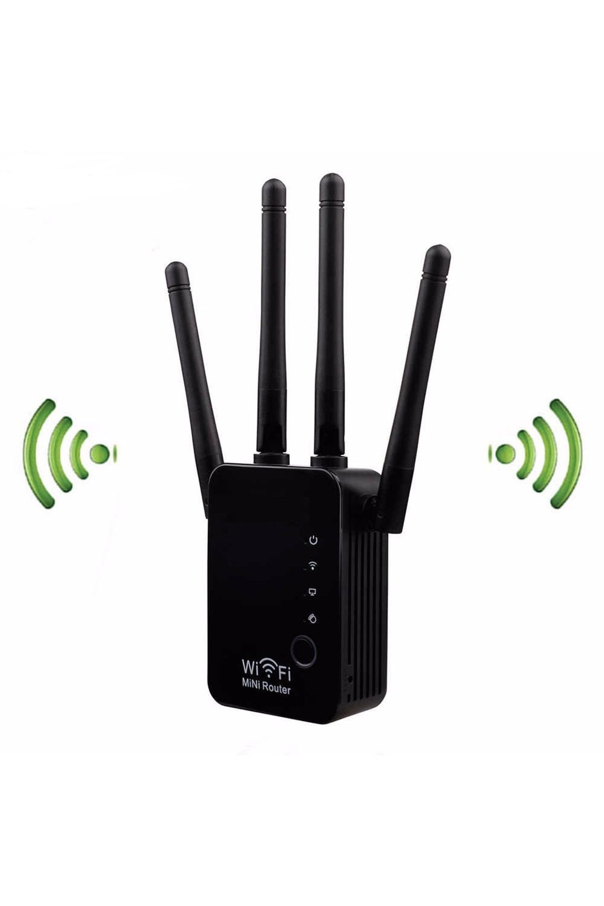 DNR Bilişim Wifi Antenli Kablosuz Sinyal Güçlendirici Alan genişletici Wi-Fi Repeater/Router/Access Point siyah