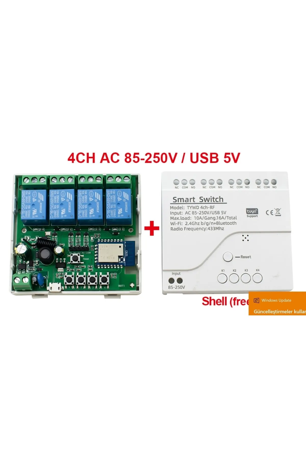 BENİMOLMALI Wifi Kablosuz Anahtarı Akıllı Modül 4ch Dc5v 12v 32v 24v 110v 220v İle Çalışır