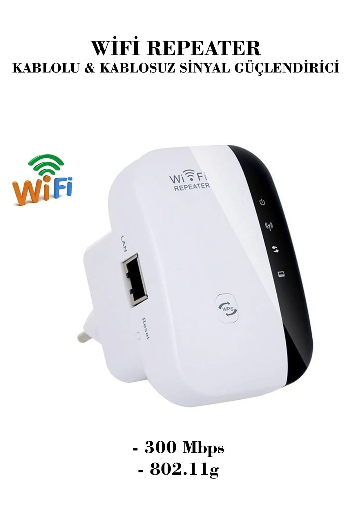 CONOCER Wifi Repeater Sinyal Güçlendirici Access Point 300mbps Kablosuz Kolay Kurulum Repeater Access Point