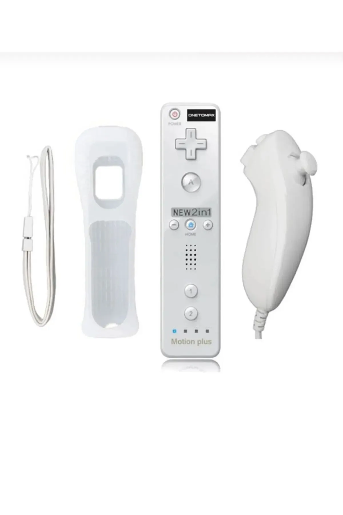 CRK TECH Wii 2 In 1 Remote + Nunchuk Controller Motion Plus Beyaz