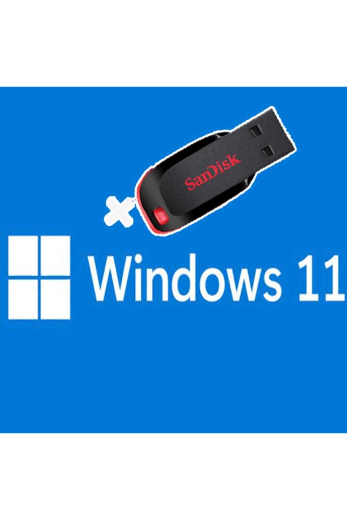 Microsoft Windows 11 Pro Lisans Key+ Windows 11 Yüklü Sandisk 16 Gb Usb-ömür Boyu Kullanım-full Versiyon