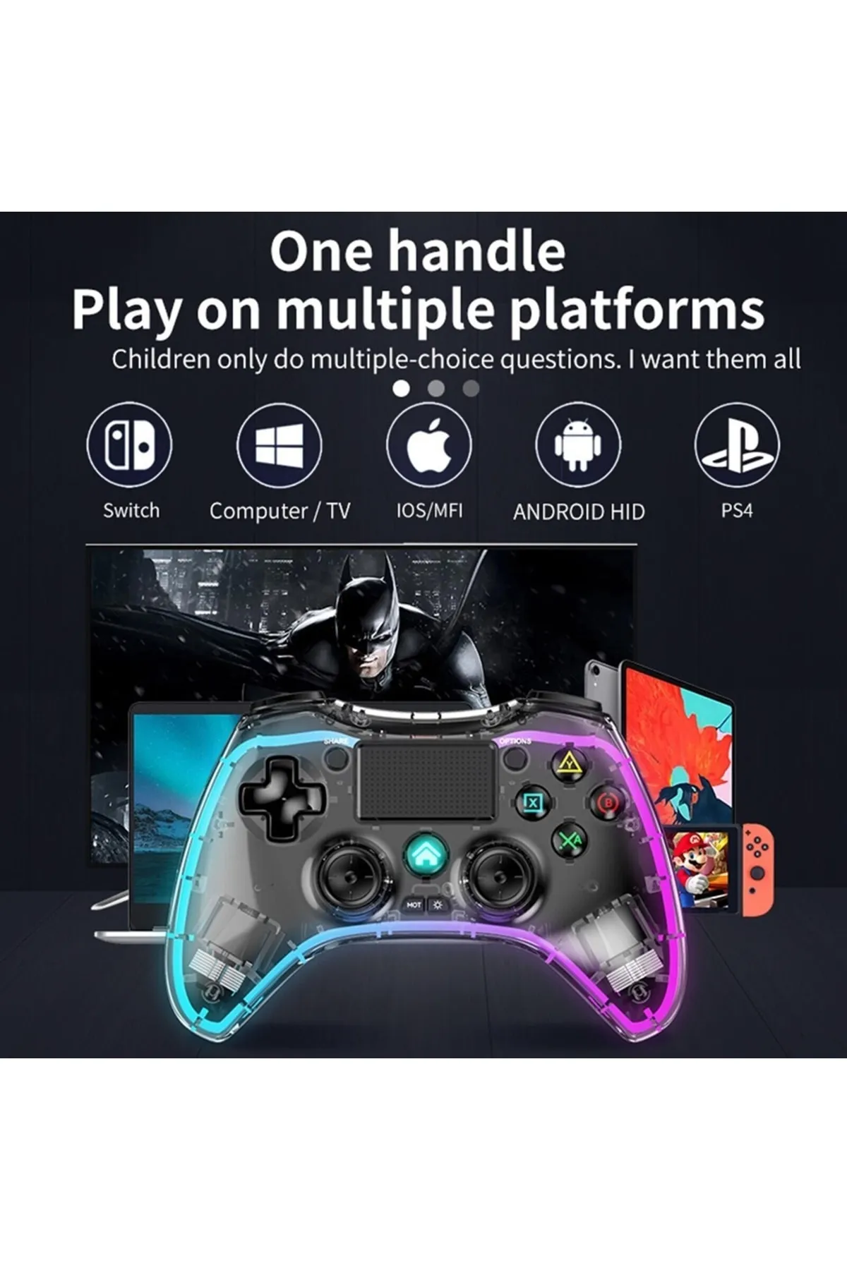 STARX Wireless Gaming Controller Kablosuz Gamepad Telefon/android/ıos/pc/ps4/tv Box Uyumlu Oyun Kolu