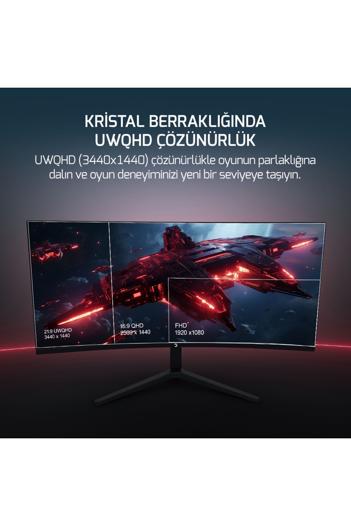 Gamepower WQ34 34'' 1ms 180Hz Curved 2K UWQHD 3440*1440 Gaming Monitör