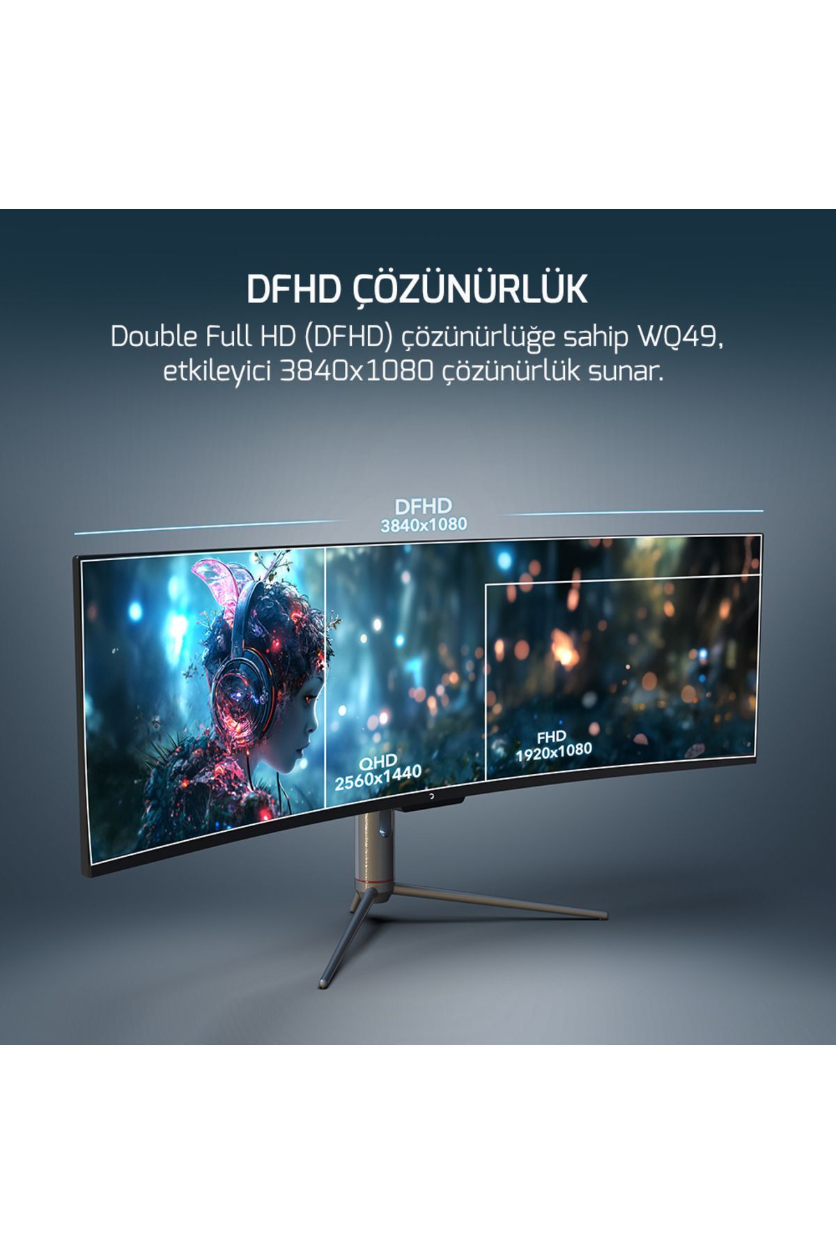 Gamepower Wq49 49'' 1ms 144hz Curved Dfhd 3840*1080 Gaming Monitör (SIFIR ÖLÜ PİKSEL GARANTİLİ)