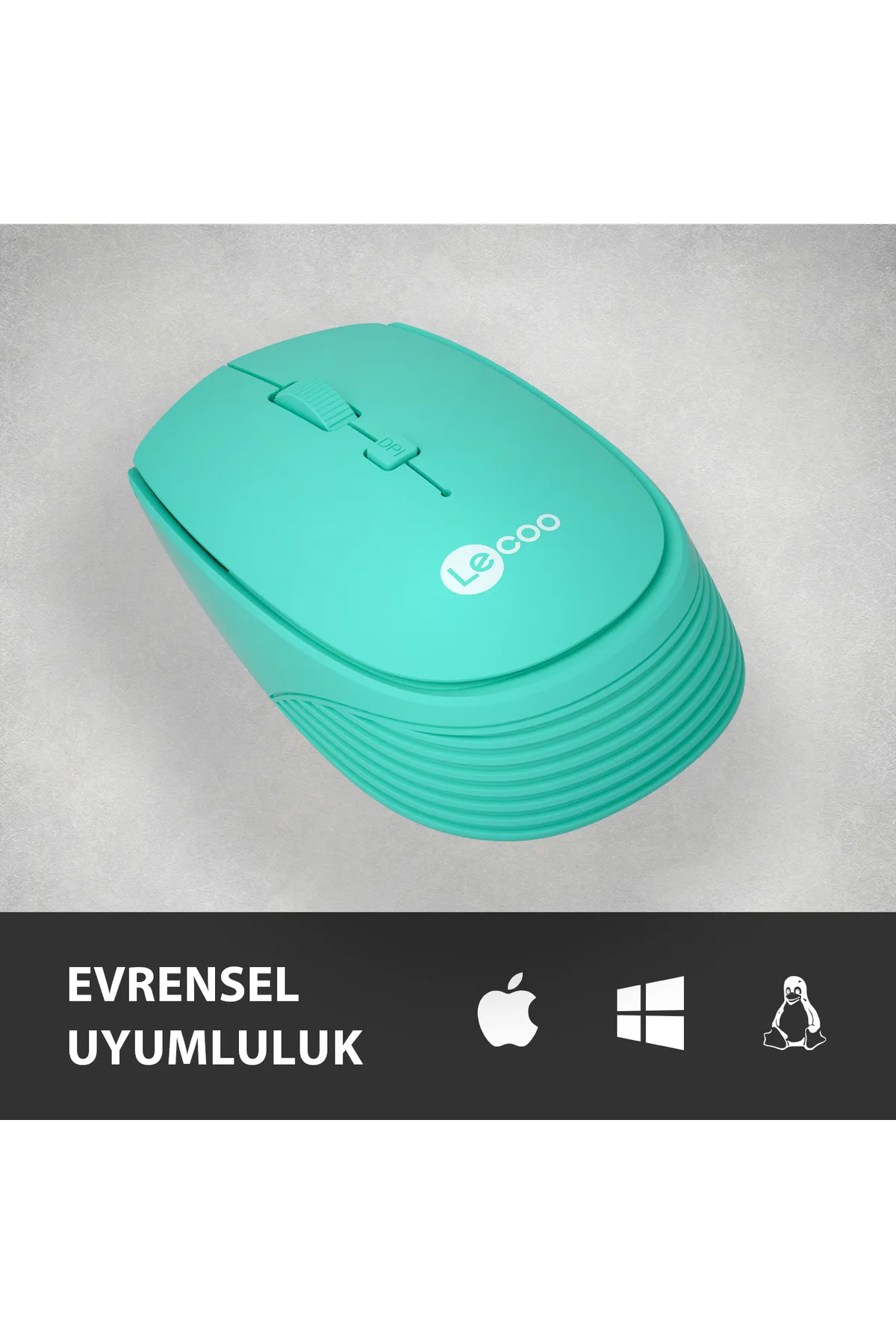 Lecoo Ws202 Kablosuz 1200dpı 4 Tuşlu Optik Mouse Turkuaz