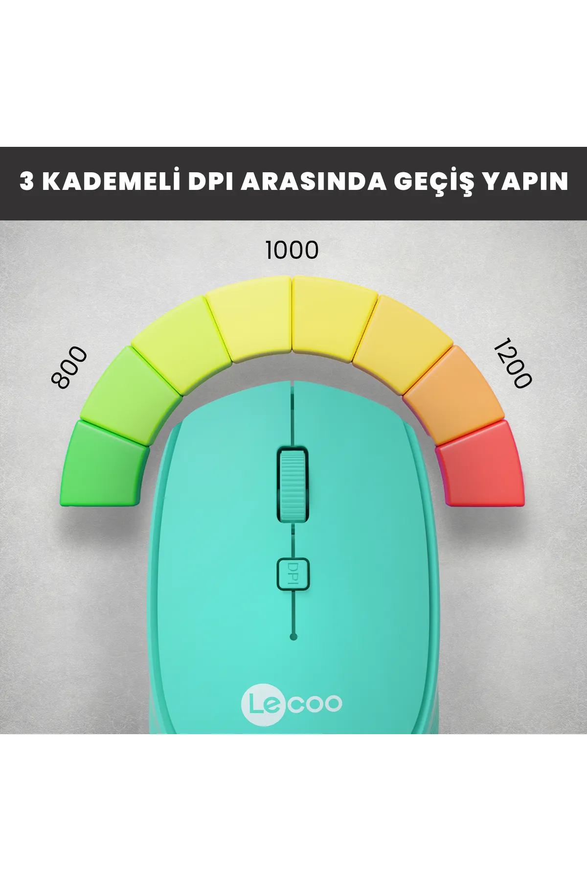 Lecoo Ws202 Kablosuz 1200dpı 4 Tuşlu Optik Mouse Turkuaz