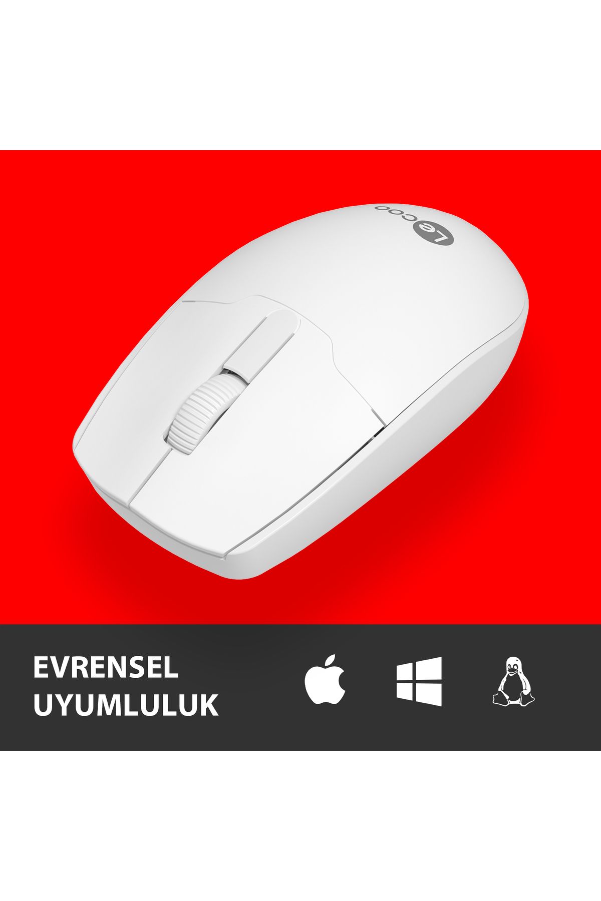 Lecoo Ws204 Kablosuz 1200dpı 3 Tuşlu Optik Mouse Beyaz