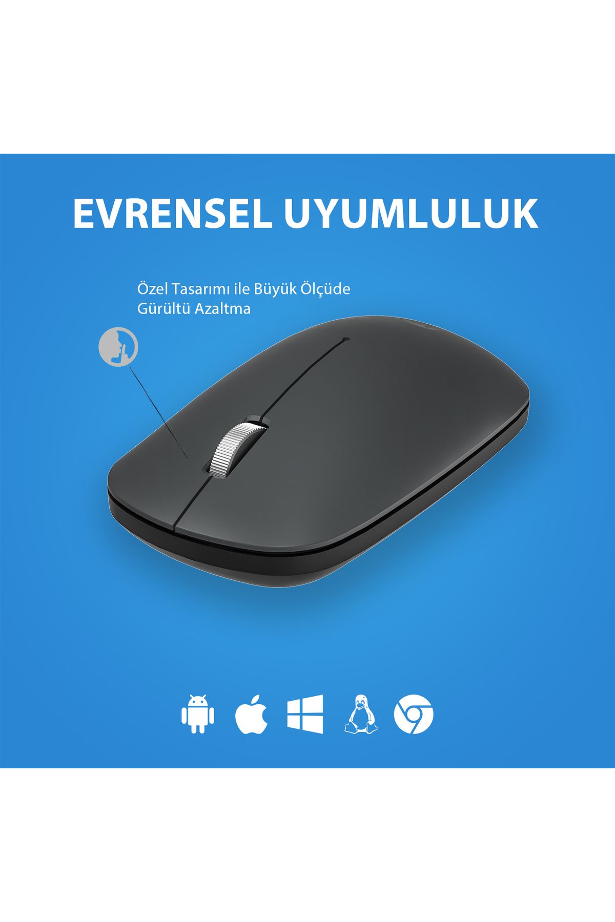 Lecoo Ws214 Kablosuz 1200dpı 3 Tuşlu Sessiz Dizüstü, Pc, Mac Için, Usb Alıcı Ile Optik Mouse Gri