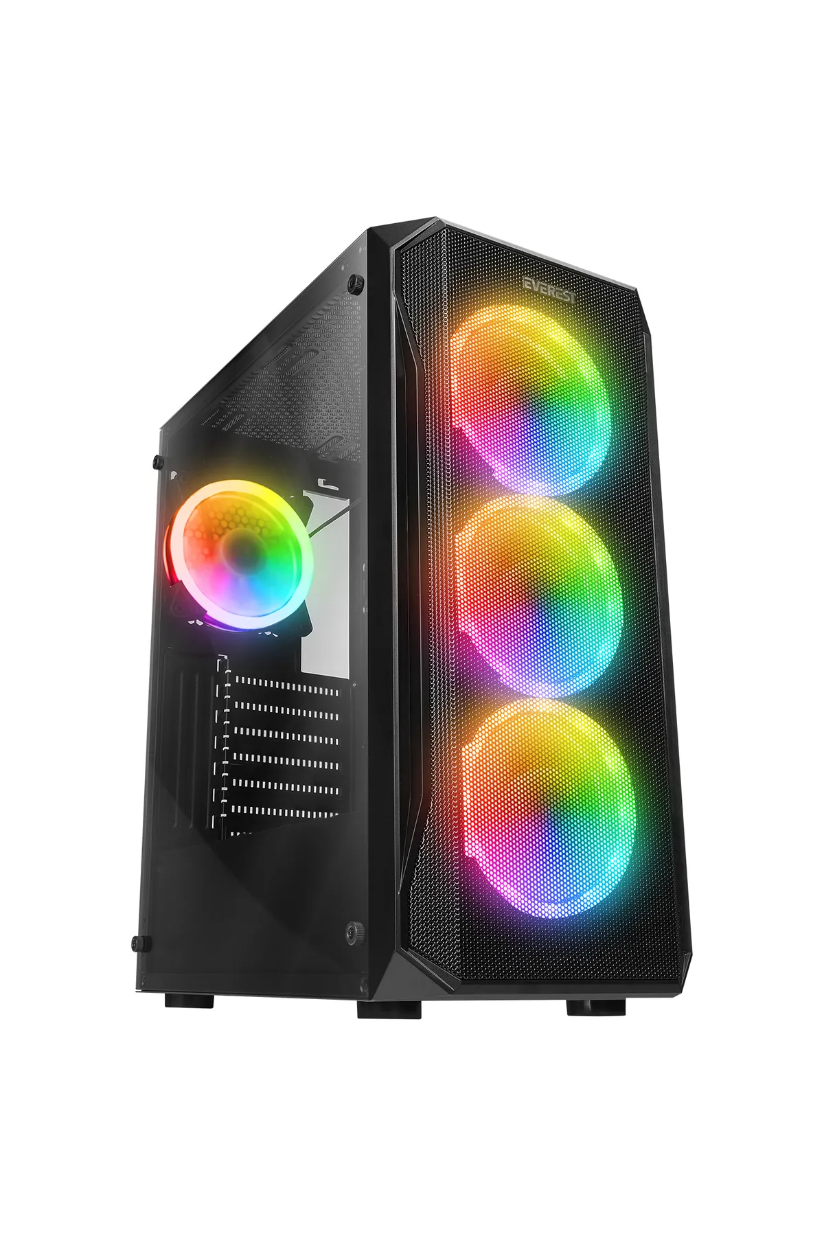 Everest X-RACER PEAK 600W Temperli Camlı 4*12cm RGB Fan Mid-Tower Gaming Oyuncu Kasası