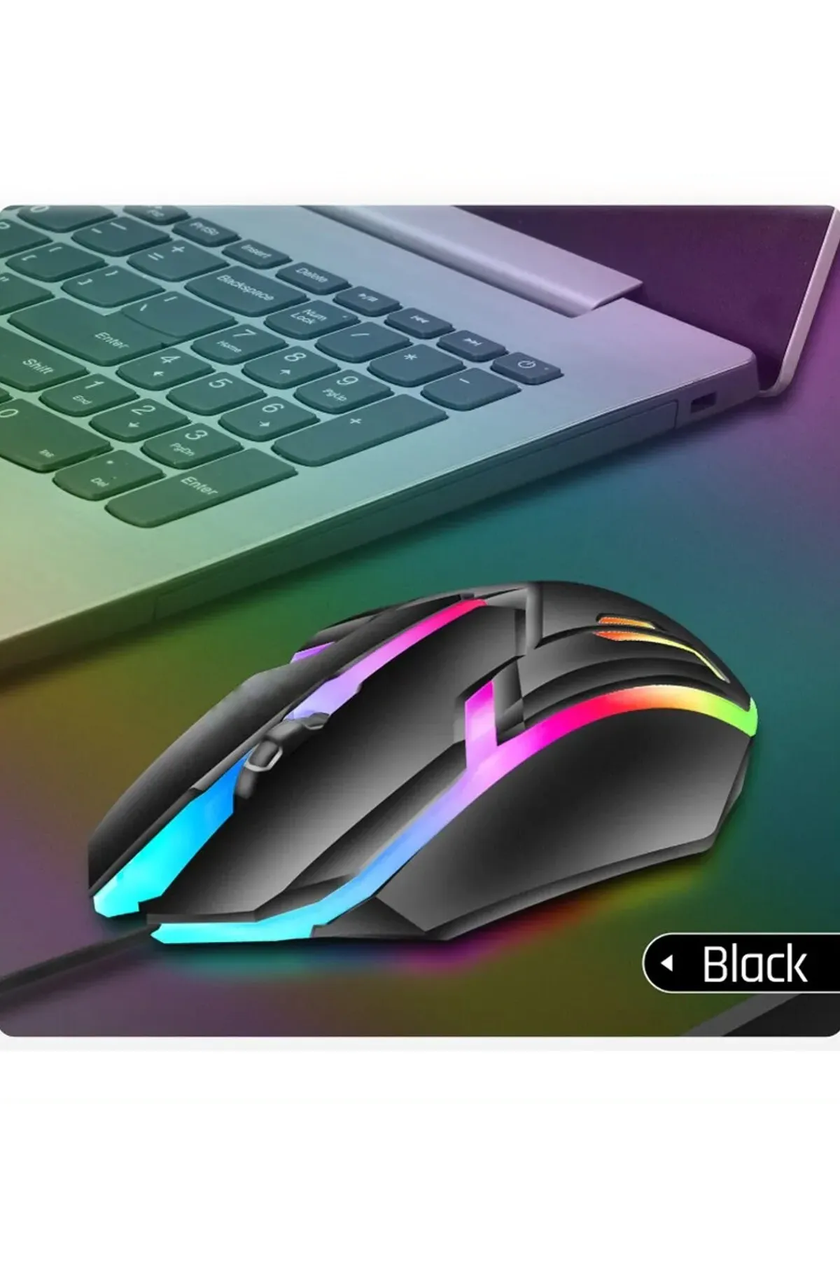 corcishop X1 RGB Işıklı Oyuncu Kablolu Gamer Oyuncu Mouse Siyah