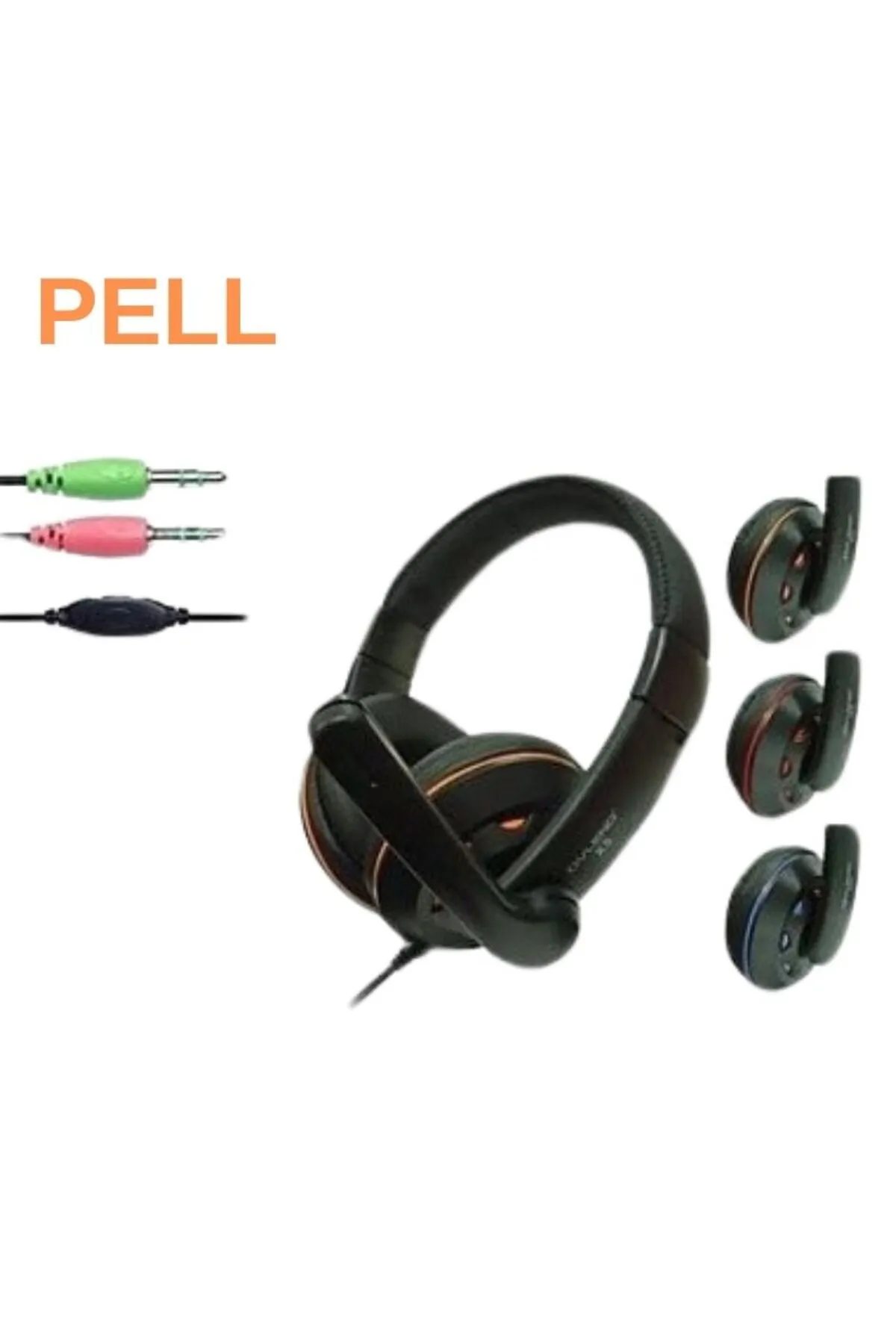 Pell X5 PC Üzerinden Kulak Üstü Kulaklık 3.5mm Güçlü Bas Stereo Kulaklık Kulaklık