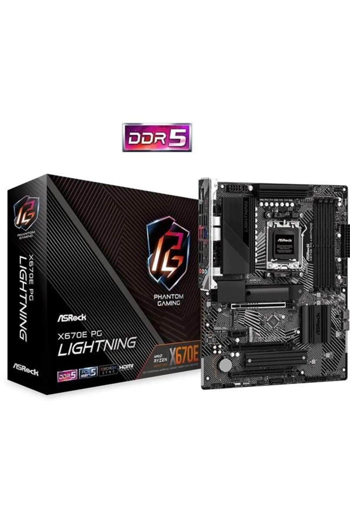 ASRock X670e Pg Lıghtnıng Ddr5 Hdmı-dp Pcıe 5.0 Am5 Atx