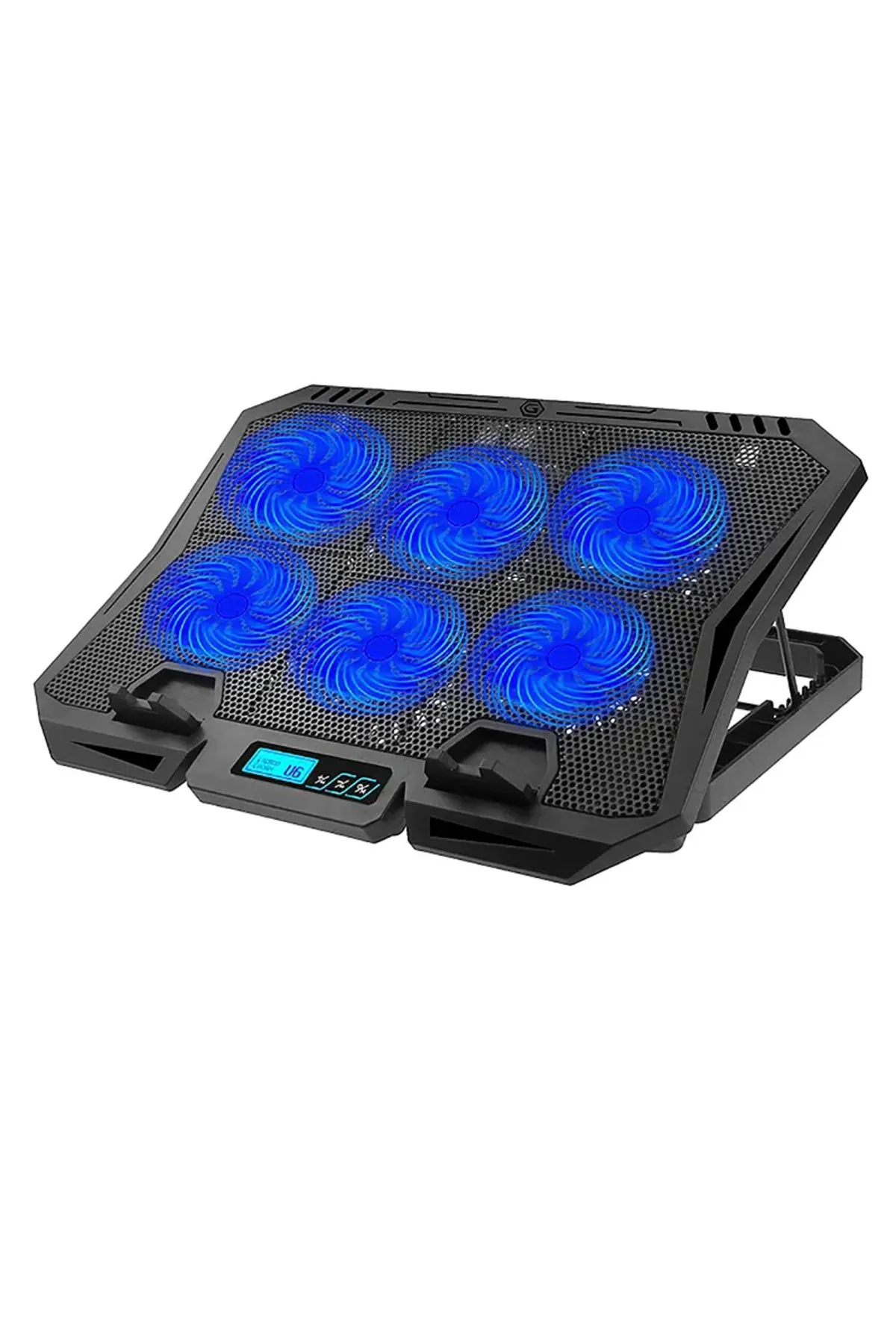 ECOYOM X6A Gaming Pad Laptop Cooler 6 Fanlı Notebook Soğutucu Mavi Led Işıklı Dizüstü Bilgisayar Standı